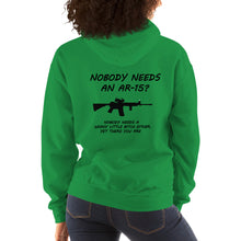 Load image into Gallery viewer, Womens Gun Shirt, &quot;AR-15&quot; Heavy Hooded Sweatshirt - t-blurt.com
