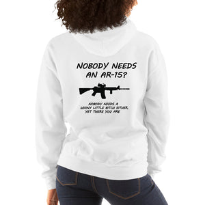 Womens Gun Shirt, "AR-15" Heavy Hooded Sweatshirt - t-blurt.com